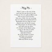 Carte de prière funéraire Photo Mémorial de la Sym (Dos)