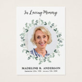 Carte de prière funéraire Photo Mémorial de la Sym (Devant)