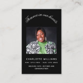 Carte de prière funéraire photo noire (Devant)