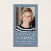 Carte de prière funéraire photo pour toujours dans (Devant)