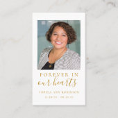 Carte de prière funéraire photo pour toujours dans (Devant)