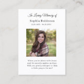 Carte de prière funéraire pour la photo d'oiseau c (Devant)