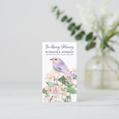 Carte de prière funéraire pour les oiseaux floraux (Debout devant)