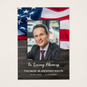 Carte de prière funéraire pour vétéran du mémorial (Devant)