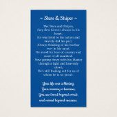 Carte de prière funéraire pour vétéran militaire d (Dos)