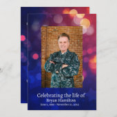 Carte de prière funéraire pour vétérans patriotiqu (Devant / Derrière)