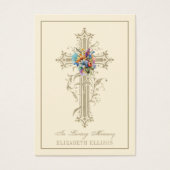 Carte de prière funéraire religieuse Gold Floral C (Devant)