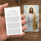 Carte de prière funéraire religieuse Jésus commémo