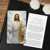 Carte de prière funéraire religieuse Jésus commémo