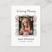 Carte de prière funéraire Rose à cadre décoratif e (Devant)