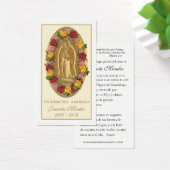 Carte de prière funéraire Rose Vierge espagnole (Bureau)