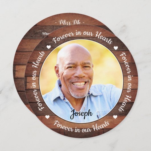 Carte de prière funéraire Rustique (Devant / Derrière)