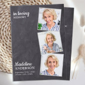 Carte de prière funéraire Rustique 3 Photo Ardoise