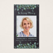 Carte de prière funéraire Rustique Eucalyptus Memo (Devant)