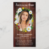 Carte de prière funéraire Rustique Floral (Devant)