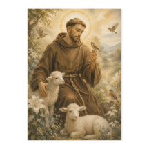 Carte de prière funéraire Saint François 5x7 pouce
