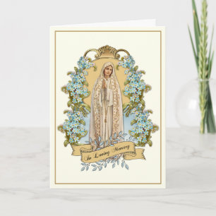 Carte de prière funéraire sainte catholique Vierge