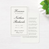 Carte de prière funéraire Script en souvenir affec (Bureau)
