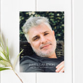 Carte de prière funéraire simple avec photo