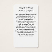 Carte de prière funéraire simple avec photo commém (Dos)