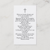 Carte de prière funéraire simple avec photo commém (Dos)