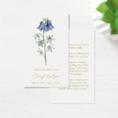 Carte de prière funéraire simple bleu clochette (Bureau)