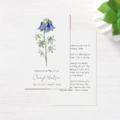 Carte de prière funéraire simple bleu clochette (Bureau)