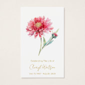 Carte de prière funéraire simple chrysanthème (Devant)