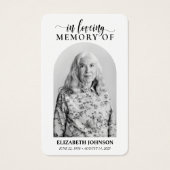 Carte de prière funéraire simple en mémoire d'amou (Devant)