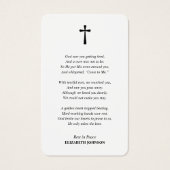 Carte de prière funéraire simple en mémoire d'amou (Dos)