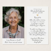 Carte de prière funéraire simple Gold Heart (Devant & derrière)