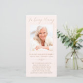 Carte de prière funéraire Sympathy Photo Pink (Debout devant)