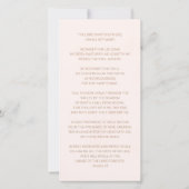 Carte de prière funéraire Sympathy Photo Pink (Dos)