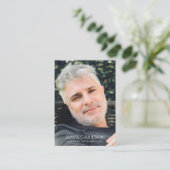 Carte de prière funéraire verte simple avec photo (Debout devant)