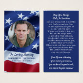 Carte de prière funéraire vétéran du drapeau de l' (Devant & derrière)