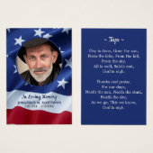 Carte de prière funéraire vétéran du drapeau de l' (Devant & derrière)