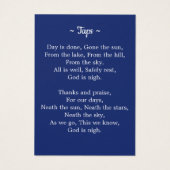 Carte de prière funéraire vétéran du drapeau de l' (Dos)