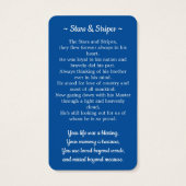 Carte de prière funéraire Vétérinaire Photo US Ame (Dos)