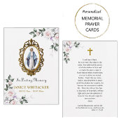 Carte de prière funéraire Vierge Marie