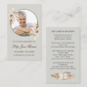 Carte de prière funéraire Watercolor | Dans la mém (Devant / Derrière)