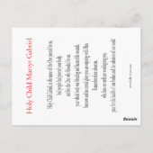 Carte de prière Gabriel (Dos)