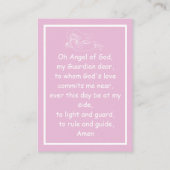 Carte de prière Guardian Angel (Dos)