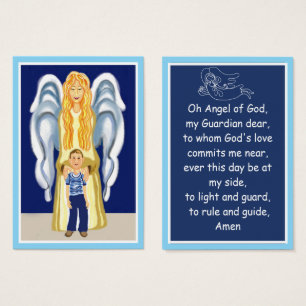 Carte de prière Guardian Angel du garçon