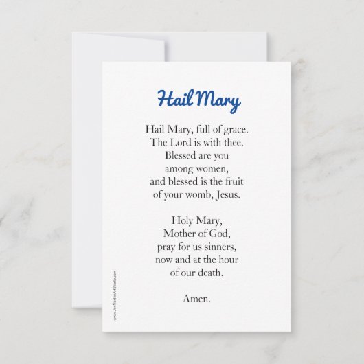 Carte de prière Hail Mary (Dos)