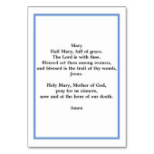 Carte de prière Hail Mary (Dos)