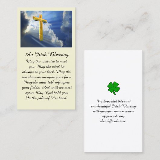 Carte de prière HeavenSky Sympathy (Devant / Derrière)