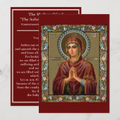 Carte de prière icône "L'adoucissant des coeurs du (Devant / Derrière)