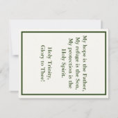 Carte de prière icône Sainte Trinité (Dos)