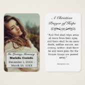 Carte de prière In Love Memory [Photo fille] (Devant & derrière)