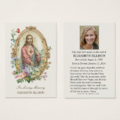 Carte de prière Jésus pour le Mémorial catholique (Devant & derrière)